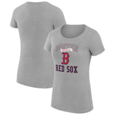 Boston Red Sox G-III 4Her by Carl Banks Women's Super-Slim Fit Lightweight Team Logo Graphic T-Shirt - Heather Gray