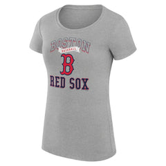 Boston Red Sox G-III 4Her by Carl Banks Women's Super-Slim Fit Lightweight Team Logo Graphic T-Shirt - Heather Gray
