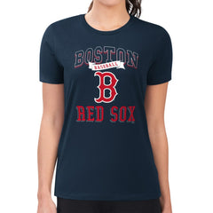 Boston Red Sox G-III 4Her by Carl Banks Women's Super-Slim Fit Lightweight Team Logo Graphic T-Shirt - Navy