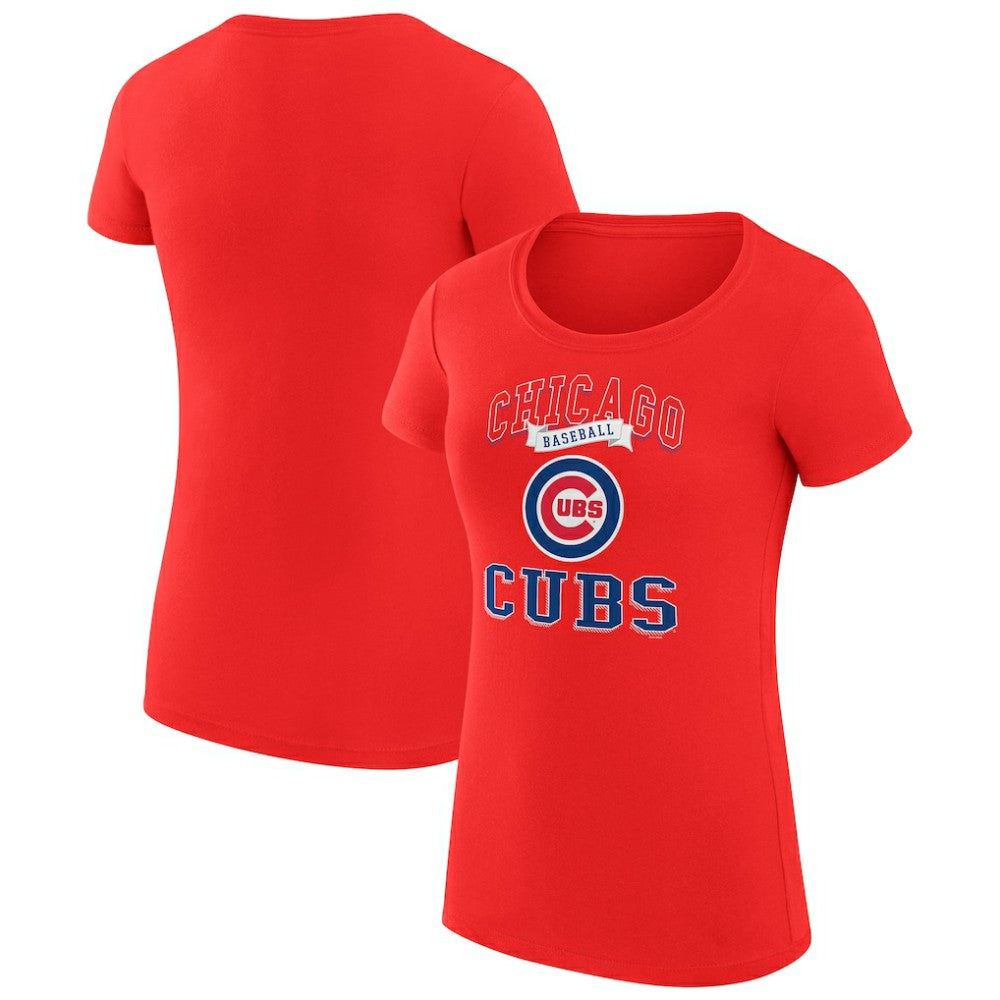 Chicago Cubs G-III 4Her by Carl Banks Women's Super-Slim Fit Lightweight Team Logo Graphic T-Shirt - Red