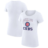 Chicago Cubs G-III 4Her by Carl Banks Women's Super-Slim Fit Lightweight Team Logo Graphic T-Shirt - White