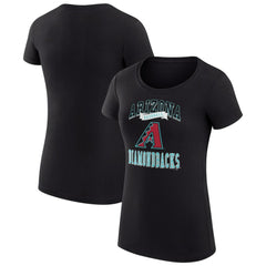 Arizona Diamondbacks G-III 4Her by Carl Banks Women's Super-Slim Fit Lightweight Team Logo Graphic T-Shirt - Black