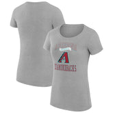 Arizona Diamondbacks G-III 4Her by Carl Banks Women's Super-Slim Fit Lightweight Team Logo Graphic T-Shirt - Heather Gray