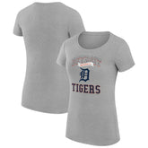 Detroit Tigers G-III 4Her by Carl Banks Women's Super-Slim Fit Lightweight Team Logo Graphic T-Shirt - Heather Gray