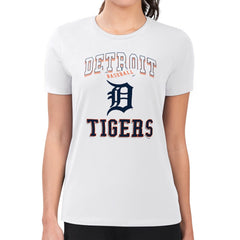 Detroit Tigers G-III 4Her by Carl Banks Women's Super-Slim Fit Lightweight Team Logo Graphic T-Shirt - White