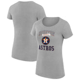 Houston Astros G-III 4Her by Carl Banks Women's Super-Slim Fit Lightweight Team Logo Graphic T-Shirt - Heather Gray
