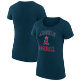 Los Angeles Angels G-III 4Her by Carl Banks Women's Super-Slim Fit Lightweight Team Logo Graphic T-Shirt - Navy