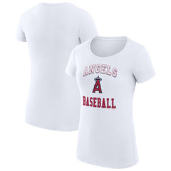 Los Angeles Angels G-III 4Her by Carl Banks Women's Super-Slim Fit Lightweight Team Logo Graphic T-Shirt - White