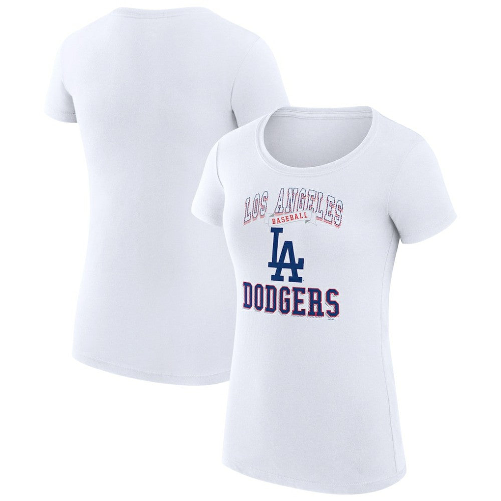 Los Angeles Dodgers G-III 4Her by Carl Banks Women's Super-Slim Fit Lightweight Team Logo Graphic T-Shirt - White