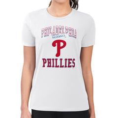 Philadelphia Phillies G-III 4Her by Carl Banks Women's Super-Slim Fit Lightweight Team Logo Graphic T-Shirt - White