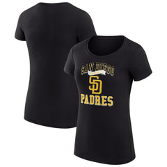 San Diego Padres G-III 4Her by Carl Banks Women's Super-Slim Fit Lightweight Team Logo Graphic T-Shirt - Black