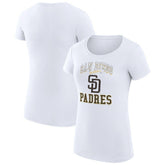 San Diego Padres G-III 4Her by Carl Banks Women's Super-Slim Fit Lightweight Team Logo Graphic T-Shirt - White