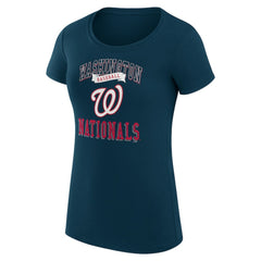 Washington Nationals G-III 4Her by Carl Banks Women's Super-Slim Fit Lightweight Team Logo Graphic T-Shirt - Navy