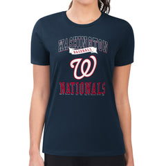 Washington Nationals G-III 4Her by Carl Banks Women's Super-Slim Fit Lightweight Team Logo Graphic T-Shirt - Navy
