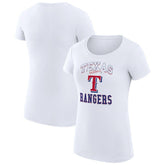 Texas Rangers G-III 4Her by Carl Banks Women's Super-Slim Fit Lightweight Team Logo Graphic T-Shirt - White