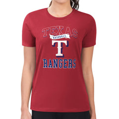 Texas Rangers G-III 4Her by Carl Banks Women's Super-Slim Fit Lightweight Team Logo Graphic T-Shirt - Red