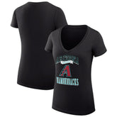 Arizona Diamondbacks G-III 4Her by Carl Banks Women's Super-Slim Fit Lightweight Team Logo Graphic V-Neck T-Shirt - Black