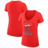 Cleveland Guardians G-III 4Her by Carl Banks Women's Super-Slim Fit Lightweight Team Logo Graphic V-Neck T-Shirt - Red