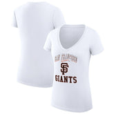 San Francisco Giants G-III 4Her by Carl Banks Women's Super-Slim Fit Lightweight Team Logo Graphic V-Neck T-Shirt - White