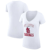St. Louis Cardinals G-III 4Her by Carl Banks Women's Super-Slim Fit Lightweight Team Logo Graphic V-Neck T-Shirt - White