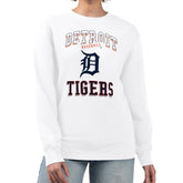 Detroit Tigers G-III 4Her by Carl Banks Women's Team Logo Graphic Tri-Blend Fleece Pullover Sweatshirt - White