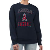 Los Angeles Angels G-III 4Her by Carl Banks Women's Team Logo Graphic Tri-Blend Fleece Pullover Sweatshirt - Navy