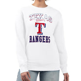Texas Rangers G-III 4Her by Carl Banks Women's Team Logo Graphic Tri-Blend Fleece Pullover Sweatshirt - White