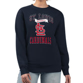St. Louis Cardinals G-III 4Her by Carl Banks Women's Team Logo Graphic Tri-Blend Fleece Pullover Sweatshirt - Navy