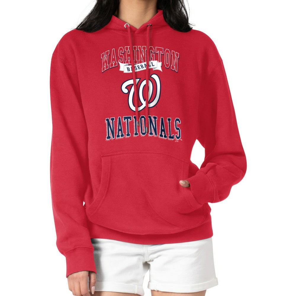 Washington Nationals G-III 4Her by Carl Banks Women's Team Logo Graphic Fleece Pullover Hoodie - Red