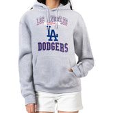 Los Angeles Dodgers G-III 4Her by Carl Banks Women's Team Logo Graphic Fleece Pullover Hoodie - Heather Gray