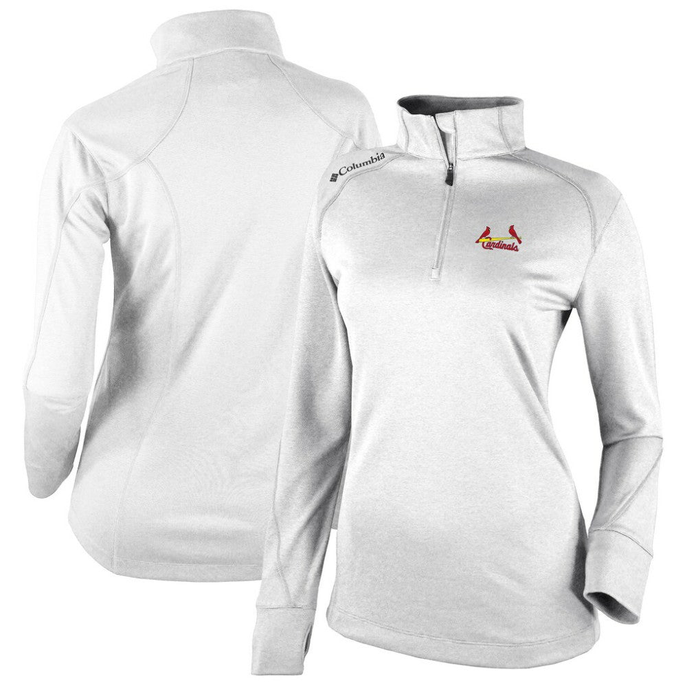 St. Louis Cardinals Women's Cooperstown Collection Shotgun 2.0 Omni-Wick Quarter-Zip Top - White | Columbia