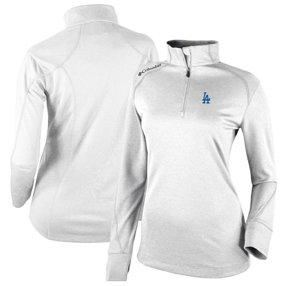Los Angeles Dodgers Women's Cooperstown Collection Shotgun 2.0 Omni-Wick Quarter-Zip Top - White | Columbia