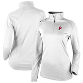 Philadelphia Phillies Women's Cooperstown Collection Shotgun 2.0 Omni-Wick Quarter-Zip Top - White | Columbia