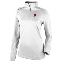 Philadelphia Phillies Women's Cooperstown Collection Shotgun 2.0 Omni-Wick Quarter-Zip Top - White | Columbia