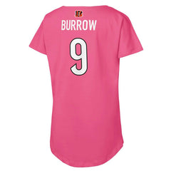 Joe Burrow Cincinnati Bengals Girls Youth Player Name & Number T-Shirt - Pink sale