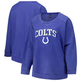 Indianapolis Colts Profile Women's Plus Size Acid Wash Raglan Sweatshirt - Royal sale