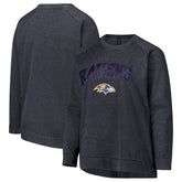 Baltimore Ravens Profile Women's Plus Size Acid Wash Raglan Sweatshirt - Charcoal cheap
