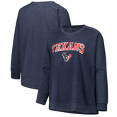 Houston Texans Profile Women's Plus Size Acid Wash Raglan Sweatshirt - Navy sale