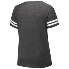 Arizona Cardinals Women's Plus Size Logo Striped Raglan Notch Neck T-Shirt - Charcoal on sale