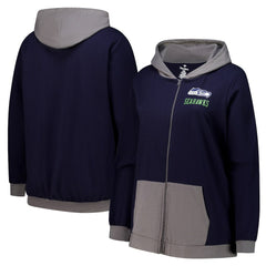 Seattle Seahawks Women's Hit It Full-Zip Hoodie - College Navy on sale