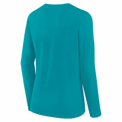 Miami Dolphins Women's Long Sleeve Scoop Neck T-Shirt - Aqua outlet