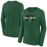 New York Jets Women's Long Sleeve Scoop Neck T-Shirt - Green outlet