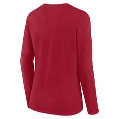 San Francisco 49ers Women's Long Sleeve Scoop Neck T-Shirt - Scarlet cheap