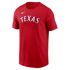 Jack Leiter Texas Rangers Fuse Name & Number T-Shirt - Red | Nike