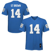 Amon-Ra St. Brown Detroit Lions Youth Replica Player Jersey - Blue on sale