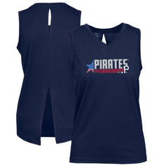 Pittsburgh Pirates Levelwear Women's Paisley Independence Aviation Tank Top - Navy