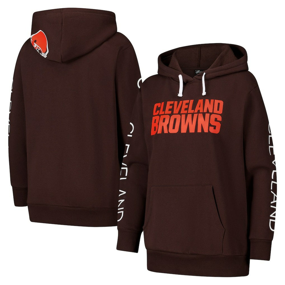 Cleveland Browns G-III 4Her by Carl Banks Women's Extra Inning Pullover Hoodie - Brown for sale