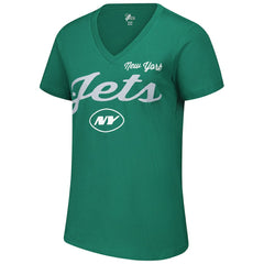 New York Jets G-III 4Her by Carl Banks Women's Post Season V-Neck T-Shirt - Green on sale