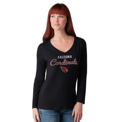 Arizona Cardinals G-III 4Her by Carl Banks Women's Post Season Long Sleeve V-Neck T-Shirt - Black outlet