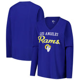 Los Angeles Rams G-III 4Her by Carl Banks Women's Post Season Long Sleeve V-Neck T-Shirt - Royal outlet